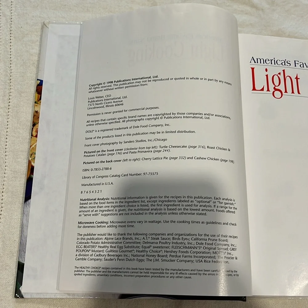 America’s Favorite Brand Name Light Cooking Cookbook